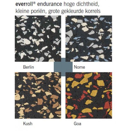 Everrol Endurance - Granulaat rubber - tegeldragers, regupol vloeren,
