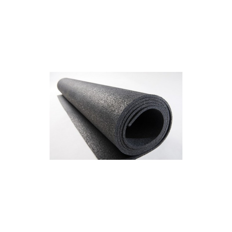 5mm dik Zwart rol 1,25x10 - Granulaat rubber - tegeldragers, regupol vloeren, terrastegels